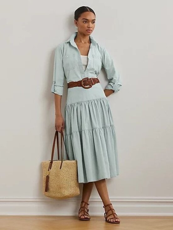 Lauren Ralph Lauren Dresses & Skirts - $185 Lauren Ralph Lauren Chambray Tiered Midi Skirt Size 14
